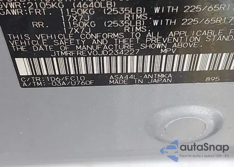 2018 Toyota Rav4 Xle from USA, damaged, VIN JTMRFREV0JD234227